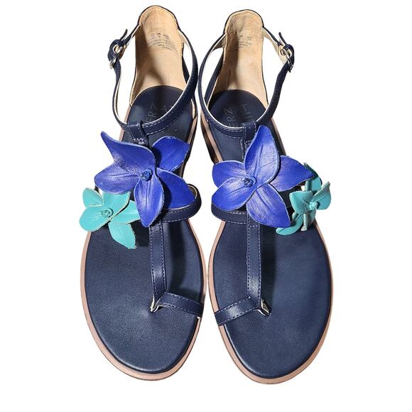 Naturalizer Farah Blue Thong Sandals 8M – Comfort Non-Slip Flower Detail - Picture 3 of 13